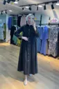 Long Black Buttoned Dress - Modest Fashion - Versatile and Stylish- LAST TWO