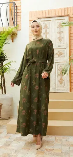 floral olive dress 